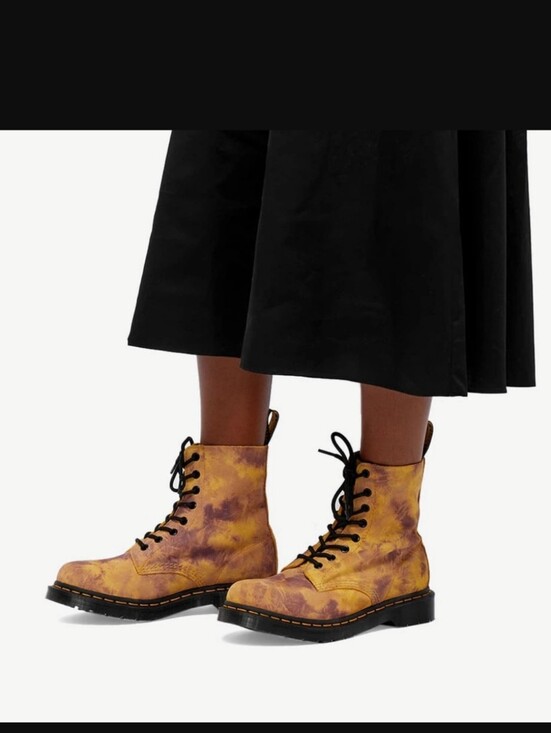 Dr. Martens Shoes - Dr. Martens 1460 Pascal Tie Dye Boot In Burnt Yellow